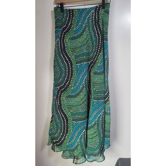 East 5th Dresses & Skirts - Vtg Y2K Midi Skirt Womens SZ S Green Fairy Grunge Whimsy Boho Abstract East 5th